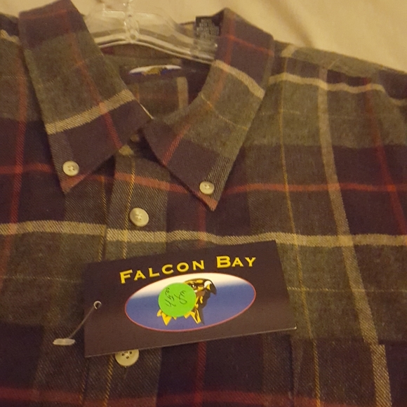 FALCON BAY 3XLT L/S PLAID DRESS SHIRT NEW - Picture 1 of 2